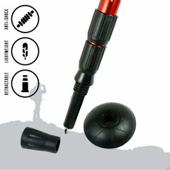 Pair Anti-shock Walking Hiking Stick 3 Sec Adjustable Retractable Trek Pole Red