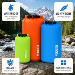 Dry Bag 3-Pack/5-Pack, Ultralight Dry Sack, Lightweight 3 Pack – 3L+5L+8L