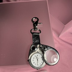 Compass Multifunctional Magnifying Lens Watch Temp & Clip Keychain