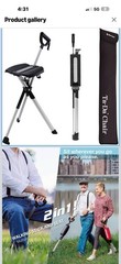 STEP2GOLD Ta-Da Chair Series 2, Portable Trekking Hiking Pole – 36.2” Black