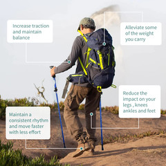 5-Section Portable Outdoor Fold Trekking Pole Walking Hiking Stick Telescopic Cl