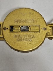 Vintage Fox Engineer Metal Directional Compass Precise Navigation Tool Gold Tone