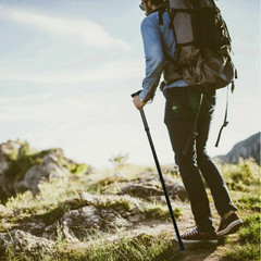 Folding Walking Cane Walking Stick Adjustable Aluminum Collapsible Travel Hiking