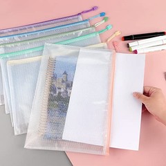 Mesh Zipper Pouch Bags, Letter/A4 | Waterproof Zipper Bags, Document 6 Pack