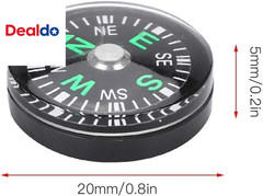 Pocket Compass, 20Mm 12Pcs Mini Pocket Oil Filled Compass for Hiking Camping Out