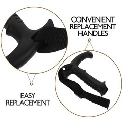 Walking Stick Handle Grip Made of with Ergonomic T Shape and Wrist Strap