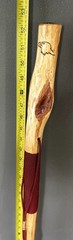 Diamond Willow Wood Hiking Stick – 52″ – Compass top, paracord grip/lanyard