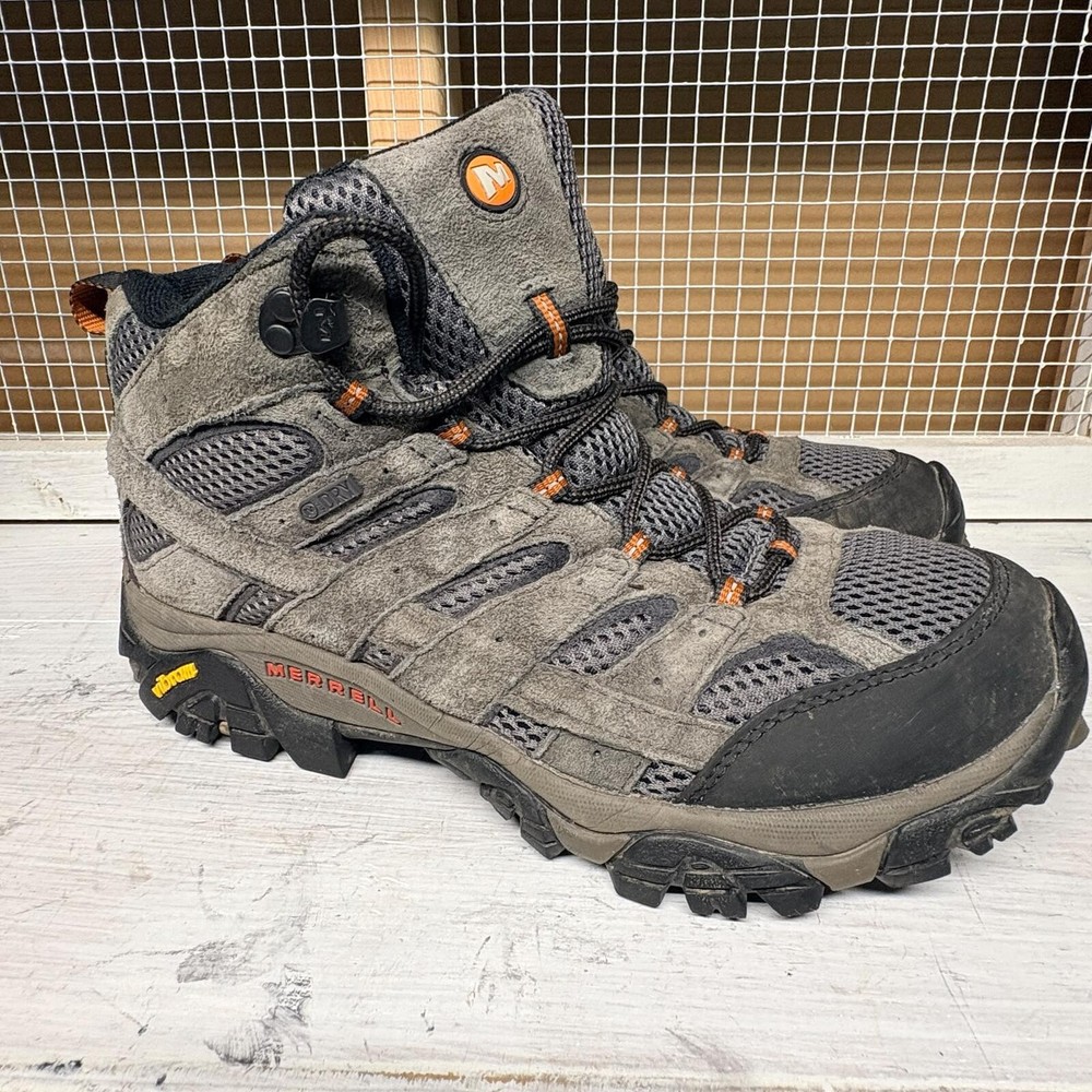 Merrell Moab 2 Men’s Hiking Boots Size 9 Vibram Sole Gray Mesh Suede
