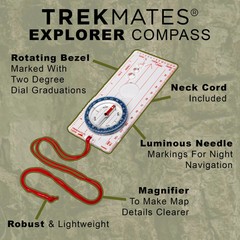 Trekmates – Explorer Baseplate Compass with Magnifier for Outdoor Navigation