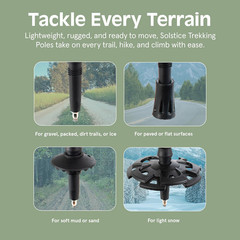 Solstice Hiking Poles for Men & Women – Adjustable and Collapsible Lightweight W