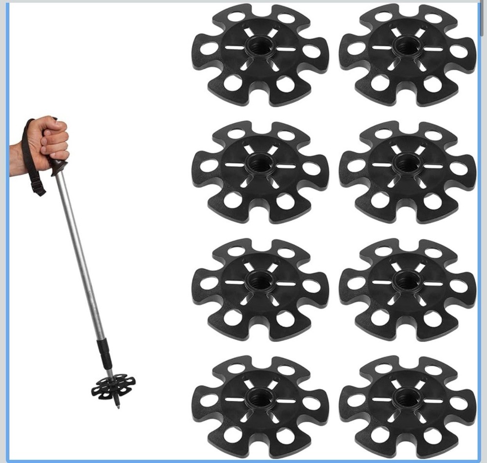 8pcs Ski Pole Baskets Replacement, Snowflake Basket for Trekking Pole, Replac…