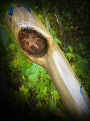 Walking Stick Fractal Lichtenberg With Epoxy Burl Top Handmade & Finished