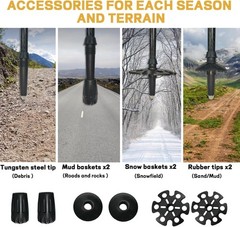 Carbon Fiber Trekking Poles 2 Pcs Ultra Lightweight Telescopic Collapsible