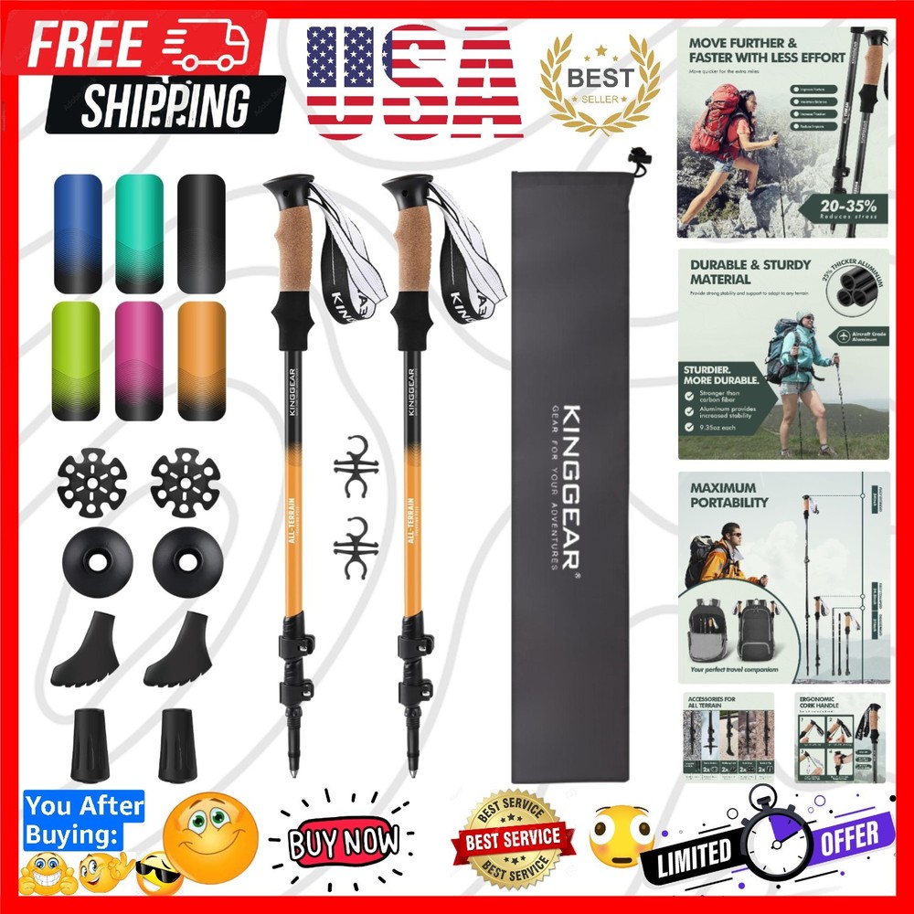 Nordic Walking Stick, TP1 Hiking Poles Retractable Lightweight 7075 Aluminum,…