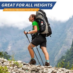 Folding Hiking Poles – 2-Piece Adjustable Trekking Poles, Lightweight Collaps…