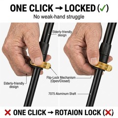 Trekking Poles for Seniors, 2 Pack Flip-Lock Adjustable Walking Sticks, 240g
