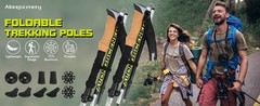 Collapsible Trekking Poles for Hiking-Lightweight Adjustable Walking Sticks with