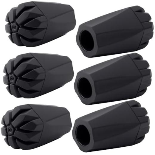 6PCS Walking Stick Tips, Shock Absorption Trekking Pole Tips Replacements,