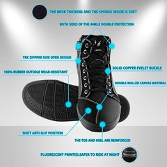 Men’s Motorcycle Boots Rider Racing Hiking Trekking 9.5 Hw001 All Black