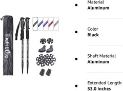 Ergonomic Nordic Walking Trekking Poles – Collapsible, Durable, Easy Adjusting