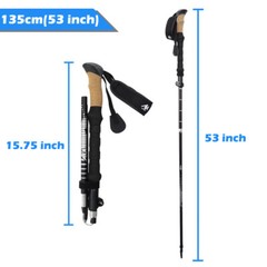 Pair of 2 Trekking Poles Walking Hiking Sticks Anti-shock Adjustable Alpenstock