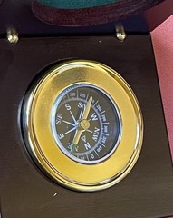Vintage 3.5” Compass in Wood Box Let The Adventure Begin