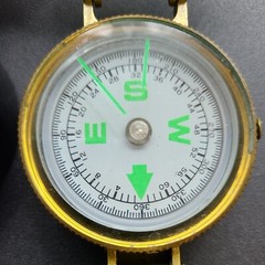 Pair (2) Vintage Engineer Directional Compass Compasses Gold Color & Black Japan