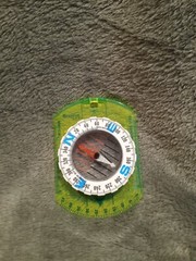 Brunton USA Lime Green Plastic Baseplate Compass