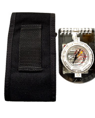 Vintage 1983 Brunton 8040G Elite Mirrored Sighting Compass USA Made w/ Pouch