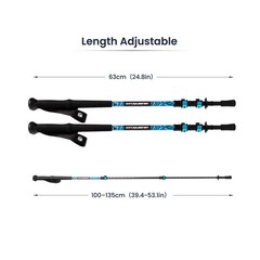 Strider X Carbon Fiber Trekking Poles – Adjustable Lightweight Hiking Poles w…