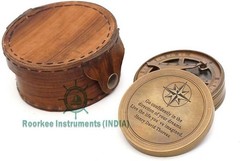 Handmade Brass Sundial Compass – Thoreau Dream Chaser Quote – Go Confidently in
