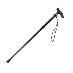 (Black)Aluminium Alloy Telescopic Walking Cane Trekking CH