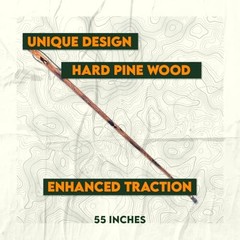 55-Inch Bigfoot Stamped Hard Pine Hiking, Walking, Trekking Stick WS628-55BP