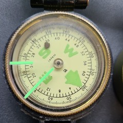 Pair (2) Vintage Engineer Directional Compass Compasses Gold Color & Black Japan