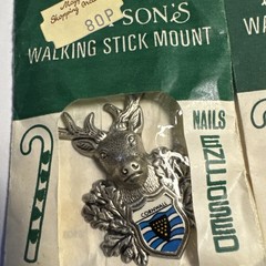 LOT of 8pcs Vintage Hiking Walking Stick Medallion Mount Badge New Old Stock