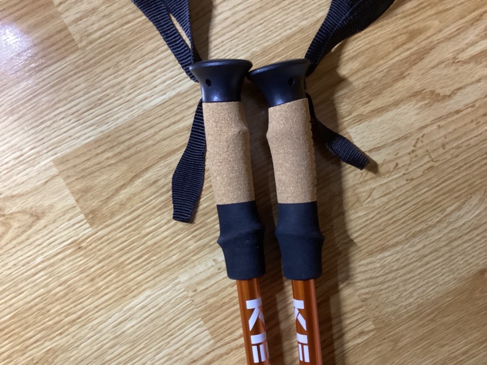 Kelty Metallic Orange Walking Stick Anti Shock System W/ Wrist Strap & Tip Cover
