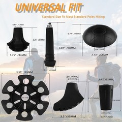 Walking Poles Rubber Buffer Alpine Pole Replacement Feet Hiking Poles Trekking Poles…