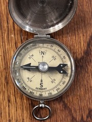 Vintage Compass With Lock and Direction Arrow Made in Germany Liquid Filled PIC