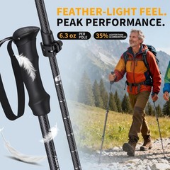 3K Carbon Fiber Trekking Poles – Collapsible, Lightweight Yet Sturdy Hiking Pole