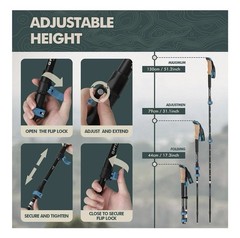 GPTCAMP Walking Sticks,Trekking Poles Collapsible Hiking Poles,Lightweight Foldi