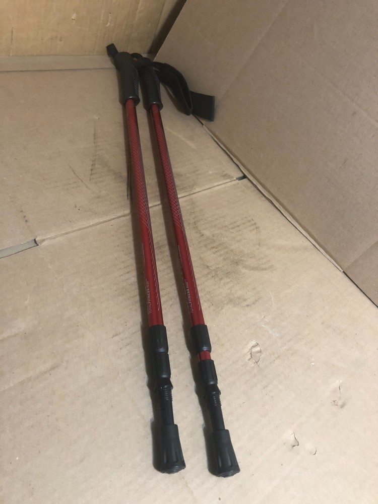 Sportline Total Fitness Performance Alluminum Walking Poles XC550 Red Adjustable