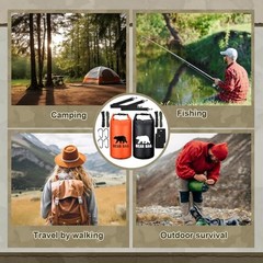2 Sets Bear Food Bag for Camping Ultralight Food Bag Hanging 20l Black,orange