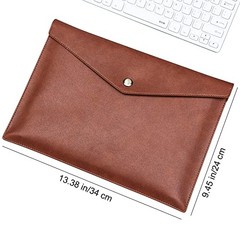 1 Piece PU Leather File Folders A4 Document Holder File Envelope Brown