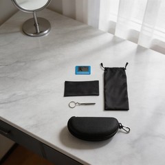 Travel Sunglasses Case Hard Shell Waterproof with Cleaning Cloth and Test Card