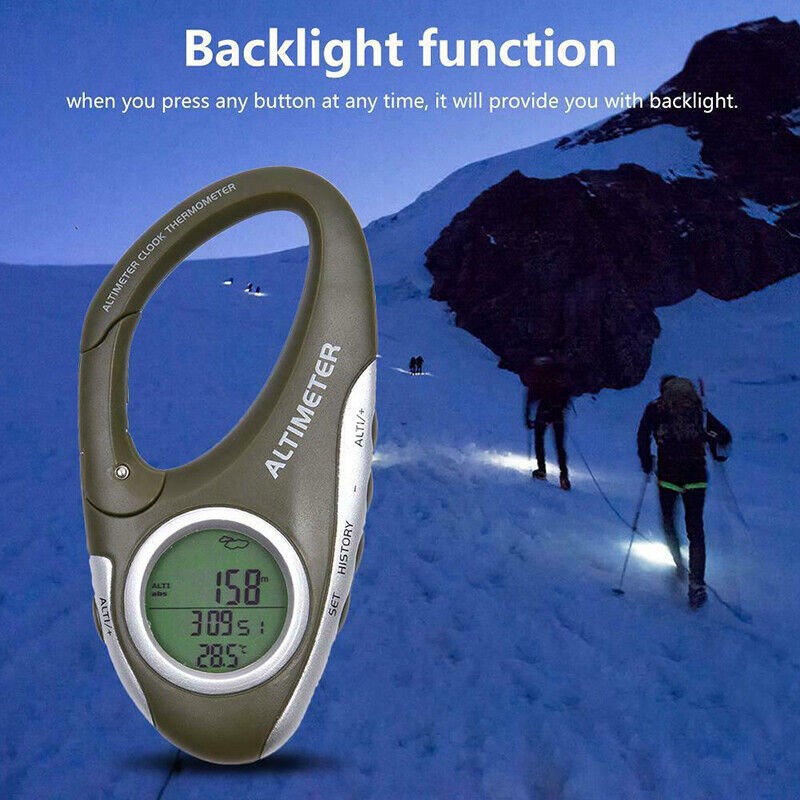 8 In 1 Digital Altimeter Barometer Thermometer for Hiking Climbing Outdoor Sport