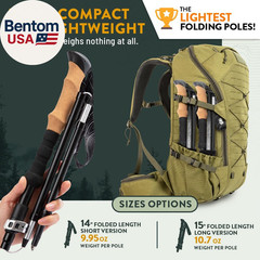 Premium Foldable Hiking Poles by USA Brand – Adjustable, Lightweight Trekking Po