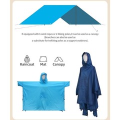 Adult Raincoat with Hood Waterproof Polyester PU Coating for Outdoor Use