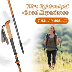 Adjustable Height Collapsible Trekking Poles Lightweight Compact Walking