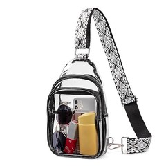 Clear Bag for Stadium Events, Clear Crossbody Bag, Transparent Purses 0-black
