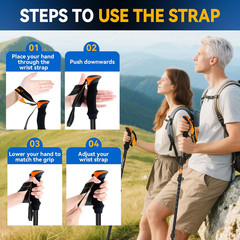 Trekking Poles for Hiking – Collapsible Lightweight Hiking Poles, 2 Pack Aluminu